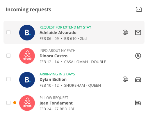 Virtual Front Desk Incoming Request